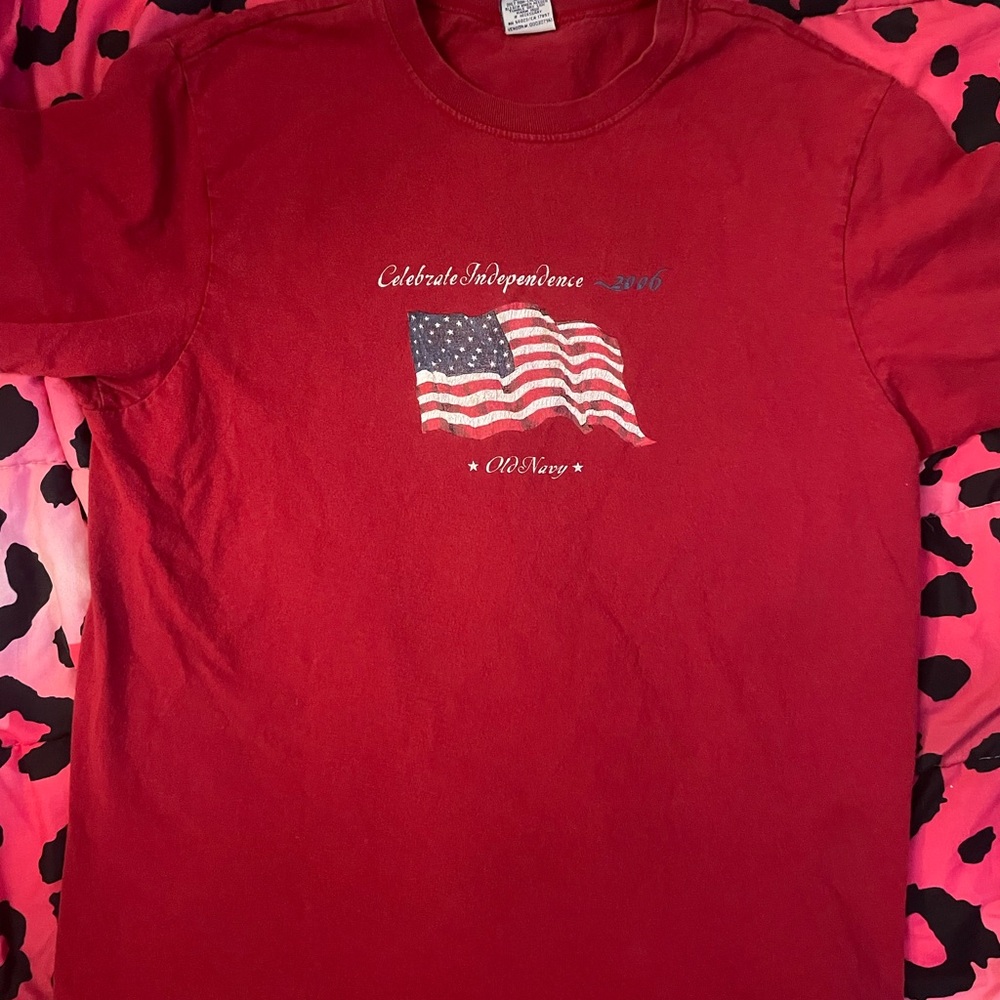 Old Navy Red Independence Day Tee